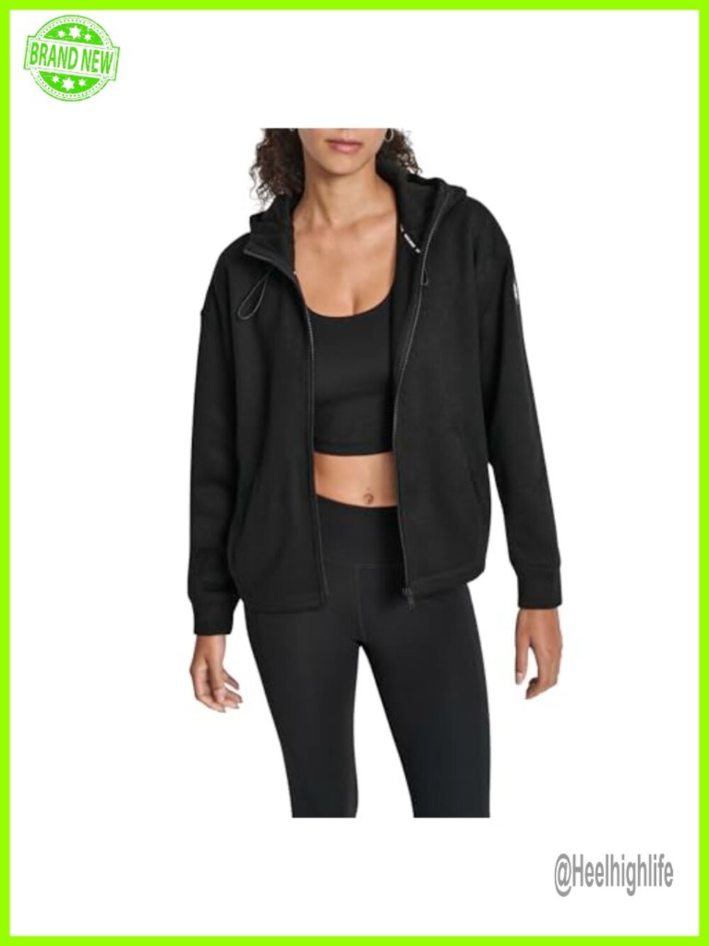 Women's Sweater Fleece Full Zip Hoodie Sweatshirt with Bungee